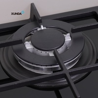 Xunda 60cm Cuisinière à gaz encastrable avec four et 4 brûleurs en verre