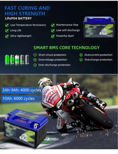 แบตเตอรี่ลิเธียมสตาร์ทรถจักรยานยนต์แบตเตอรี่ลิเธียมแบตเตอรี่12v2h2.5ah3ah4ah5ah6ah7ah8ah9ah10ah 12V แบบชาร์จไฟได้ - Product Image 5