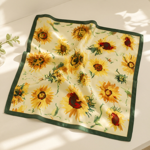 Custom Printed 100% Mulberry <b>Silk</b> Square Scarf Multi-use Floral Bandana Neck <b>Head</b> Scarf <b>Wrap</b> Women Handbag Handle Scarf - Product Image 1