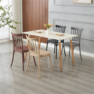 Chaises Windsor modernes ergonomiques empilables en plastique noir tressé pour café, banquet, salle à manger, mariage, hôtel, école, centre commercial - Product Image 3