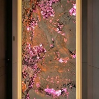 Panneau en résine acrylique translucide imitation albâtre, imperméable et luxueux, 1220*2440 mm, panneau en pierre translucide, onyx brun, marbre translucide