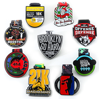 Créez votre propre récompense sportive personnalisée Médaille du duathlon Médailles de taekwondo 3D Bjj Basketball Boxe Football Médaille et trophées de futsal