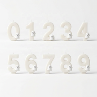 Adorables bougies d'anniversaire fantômes souriants pour enfants, décorations de gâteau minimalistes, effrayantes et mignonnes, faites à la main, non toxiques, Pâques, Nouvel An