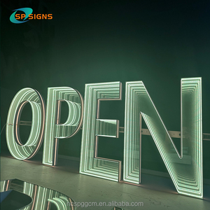 Specchio Infinito personalizzato Segno Segno Segno 3D per le imprese Personalizzato RGB Luce al Neon a binario aperto Segno di Lettere del Canale di Lettere - Product Image 1
