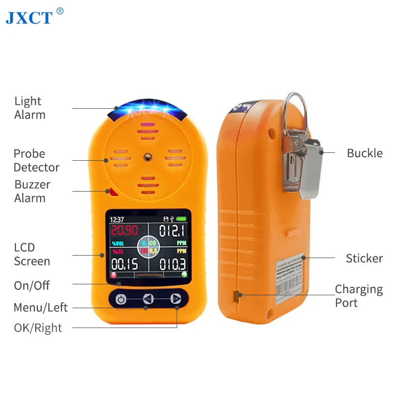 Rechargeable Battery Operated Handheld 4 in 1 Multi Gas Flammable Gas Leakage Detector Carbon Monoxide Meter