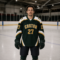 Maillots de hockey sur glace professionnels respirants et à séchage rapide OEM, personnalisables avec le nom et le logo de la ligue, uniformes de hockey sur glace professionnels