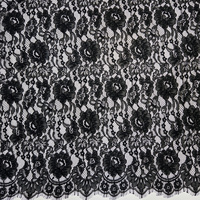 YY vente en gros Style victorien Floral Nylon coton cils Vintage noir dentelle tissu pour femmes vêtement robe faisant et robe de soirée