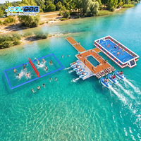 Plataforma Flotante Inflable Comercial Tipo Cabana con Tecnología Drop Stitch, Isla Flotante para Ocio Acuático, Ideal para Resorts y Fiestas en el Mar