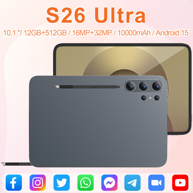 2026 Hot Selling for Business Tabs 10.I Inch S26Ultra Android Wifi for Adults Business Work SmartTablet PC