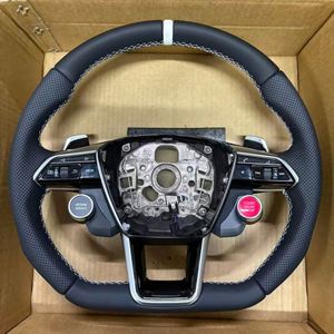 Volante Deportivo Clásico de Cuero con Botón de Encendido/Apagado para Audi RS A6 C7 2017 A4 B9.5 S5 <span class=keywords><strong>A1</strong></span> B8 SQ5 B7 <span class=keywords><strong>2022</strong></span> A3 8Y S3 A3 8V - Product Image 2