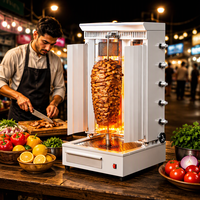 Nouvelle Machine à Kebab Rotative Commerciale à Gaz, Double Style, 5 Brûleurs, 10 Plaques, pour Restaurant, Fabrication de Shawarma, Usage Commercial