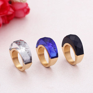 Colorful Faceted Zircon PVD Gold Stainless Steel <b>Statement</b> <b>Ring</b> | Waterproof Hypoallergenic No Fading Jewelry Women Claw Setting - Product Image 5