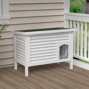 Perrera de madera aislada para perros con cortina de <span class=keywords><strong>PVC</strong></span> y piso extraíble para una fácil limpieza de la casa al aire libre para perros - Product Image 6