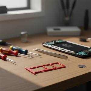 Bandeja para tarjeta SIM y Micro SD para Samsung Galaxy A02, color rojo, modelo 2021 A022F, pieza de repuesto - Product Image 3