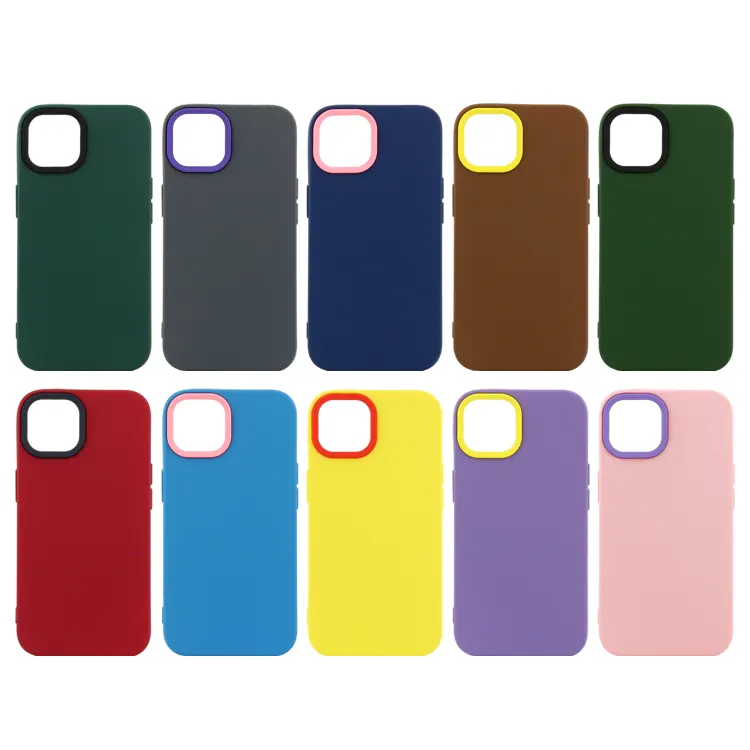 Iphone 15 के लिए चमकीले रंग लेंस फ्रेम फोन केस के लिए उज्ज्वल रंग लेंस फ्रेम फोन केस