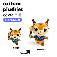 Peluche personnalisée OEM/ODM pour événements sportifs, jouet vache torche, poupées animales en peluche personnalisées, jouets en peluche exclusifs, design unique