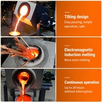 Fourneau de fusion à induction en cuivre CE ISO 30KG, 30KW 380V triphasé, avec pot en graphite pour le recyclage des métaux ferreux et la coulée