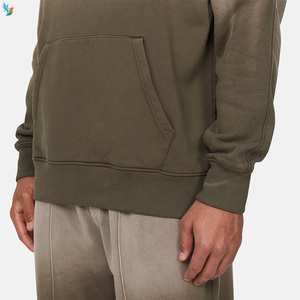 Sudadera con Capucha Verde Oliva Premium para <span class=keywords><strong>Hombre</strong></span>, Estilo Degradado Lavado, Oversize, Holgada, Estilo <span class=keywords><strong>Urbano</strong></span> y Retro - Product Image 3