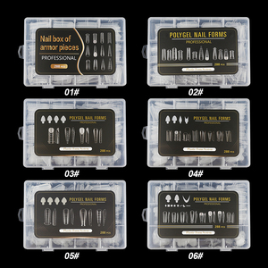Embouts d'<span class=keywords><strong>ongles</strong></span> en cristal pour doigts, forme d'extension d'<span class=keywords><strong>ongles</strong></span> en plastique, double mode, 288 pièces/boîte, mélange de modèles, construction rapide d'embouts de <span class=keywords><strong>gel</strong></span> - Product Image 1