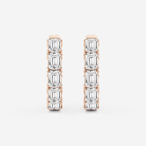 Elegantes Pendientes de Aro con Diamantes Cultivados en Laboratorio de 1 1/2 Quilates, Corte Princesa, con un Brillo Radiante, Joyería de Lujo Ética para Mujer - Product Image 2