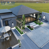 Véranda en verre quatre saisons avec système de porte coulissante en verre pour jardin extérieur, patio, espace de vie et de divertissement