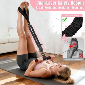 Pédalier de tension amélioré avec poignées, tubes en latex et tissu en mousse souple pour exercices de sit-up, bras et Pilates - Product Image 4