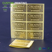 Etiqueta Metálica de Lujo Personalizada en Dorado, Etiqueta de Papel Metálico para Premios, Etiqueta en Relieve, Precio de Fabricante al por Mayor, Logotipo