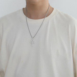 SP003 Collier pendentif croix en argent <span class=keywords><strong>sterling</strong></span> 925 serti de zircons cubiques avec chaîne torsadée, style hip-hop, pour fiançailles et cadeau de fête - Product Image 6