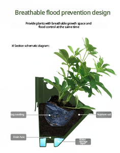 Verdissement vertical tridimensionnel intérieur-extérieur en plastique murs de plantes vivantes enclos creux sol pot de fleurs conteneurs jardin - Product Image 4