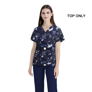 Vente chaude trois poches styliste porter Scrubs hauts en gros unisexe femmes médical gommage hauts 100% coton - Product Image 6