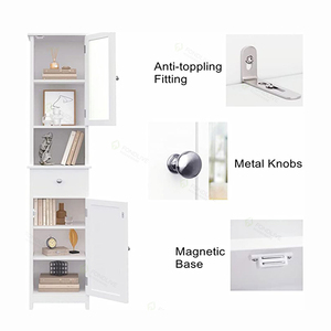 Morden Cheap <strong>Tall</strong> White <strong>Free</strong> <strong>Standing</strong> Floor Waterproof Space Saving <strong>Bathroom</strong> Cupboard Storage <strong>Cabinet</strong> for Washroom - Product Image 6