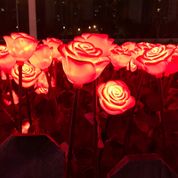 Lanterne LED étanche IP65 pour mariage, décoration intérieure/extérieure, lampe paysagère en forme de rose, lumière blanche, CE ROHS
