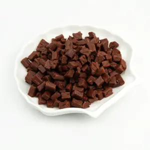 Wholesale No Additives Low Fat Pet Treats Cat Dog Snacks Freeze Dried Beef Cube Dices For Pet Food