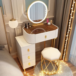 Hot bán đồ nội thất phòng ngủ lưu trữ không dây sạc bluetooth thông minh trang điểm dresser Vanity bàn trang điểm với <span class=keywords><strong>LED</strong></span> gương - Product Image 1