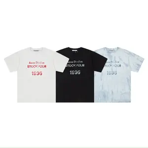 ユーズド加工の高級男性綿100% Tシャツ高品質の空白のヴィンテージロゴカスタム色あせた特大の酸洗浄メンズTシャツ