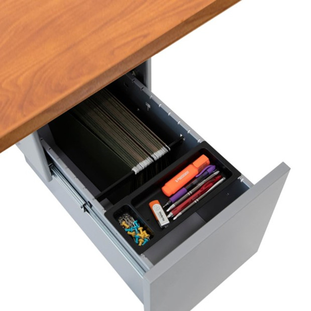 Under Desk Pull-Out Drawer Kit Metal Hanging Pedestal Desk Organizer for Home Office