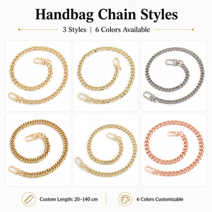 Chaîne de rechange premium pour mini sac carré, anti-ternissement, avec fermoirs mousquetons pour accessoires de sacs à main OEM - Product Image 1