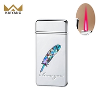 Briquet en métal rechargeable avec flamme rouge coupe-vent au gaz butane pour cigarettes, design moderne pour cadeaux