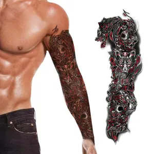 Large Arm Sleeve Black Sexy Waterproof Temporary Tattoo Sticker Full Arm Big Tattoo Stickers Flash Tattoos