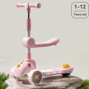 Patinete Infantil 2026 para Niños de 2 a 12 Años, Plegable, con Asiento Ajustable, de Empuje, con Tres Ruedas de PU - Product Image 3