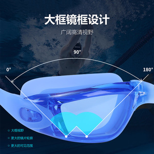 Adult Anti-fog Silicone Swimming Goggles Flat Lens High Definition Waterproof Comfortable Universal <b>for</b> Men and Women - Product Image 5