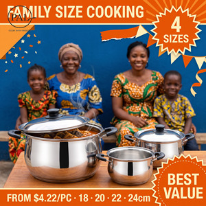 Casserole classique moderne en acier inoxydable pour soupes. Utilisation <span class=keywords><strong>à</strong></span> domicile ou au <span class=keywords><strong>restaurant</strong></span>. Poignée anti-brûlure, base en acier inoxydable, couvercle en verre. - Product Image 2