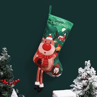 Nouvelle Décoration de Noël en Polyester : Sac Cadeau pour Enfants, Pendentif d'Arbre de Noël, Décoration d'Intérieur 22in*8.2in