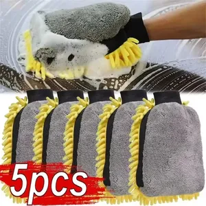 Dropshipping Products 2026 Waterproof Microfiber Car Cleaning Mitt Soft Double-faced Towel Glove Dropshipping Agent - Product Image 4