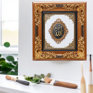 Nghệ thuật tường hồi giáo sang trọng nghệ thuật tường bằng gỗ Thổ Nhĩ Kỳ trang trí tường thư pháp hồi giáo nghệ thuật treo allah Mohammed với đá pha lê - Product Image 5