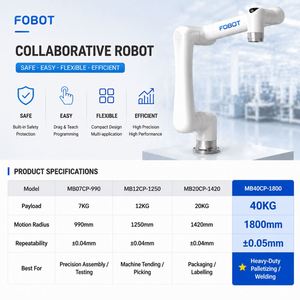 Bras robotique collaboratif FOBOT 12 kg à charge lourde, portée 1250 mm, étanche IP67, 6 axes, pour l'entretien de machines CNC - Product Image 4