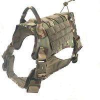 Harnais tactique pour chien en nylon 1000D imperméable, système de transport en maille résine anti-traction, poche intérieure zippée, taille moyenne