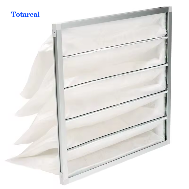 Customized F6 F7 F8 F9 Glass Fiber HAVC Medium Bags Pocket Air Filter