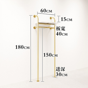 Appendiabiti da Parete in Metallo Dorato, Espositore per <span class=keywords><strong>Abbigliamento</strong></span> da Parete o da Terra per Boutique di Moda Femminile - Product Image 3