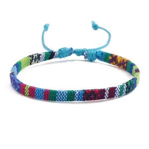 Bracelet en corde tressée en gros Bracelet en tissu coloré Bracelet d'<span class=keywords><strong>amitié</strong></span> tissé de Bohême pour unisexe - Product Image 6